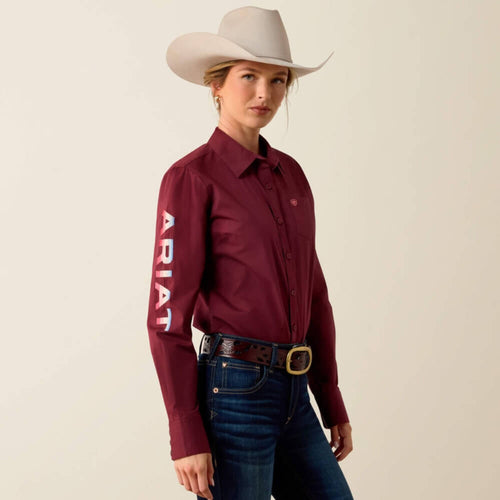 Ariat Womens Team Kirby Stretch Shirt Zinfandel - 10039458