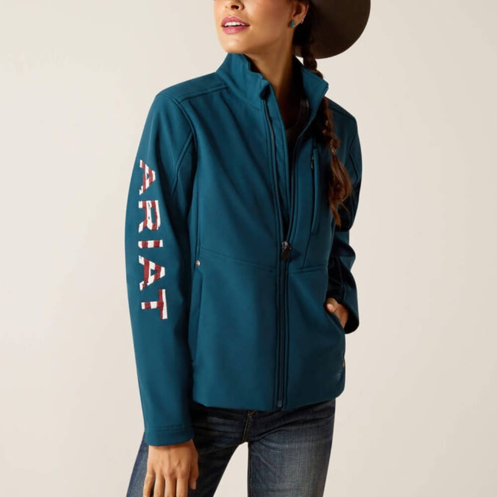 Ariat Womens Team Patriot Softshell Jacket Reflecting Pond - 10046566