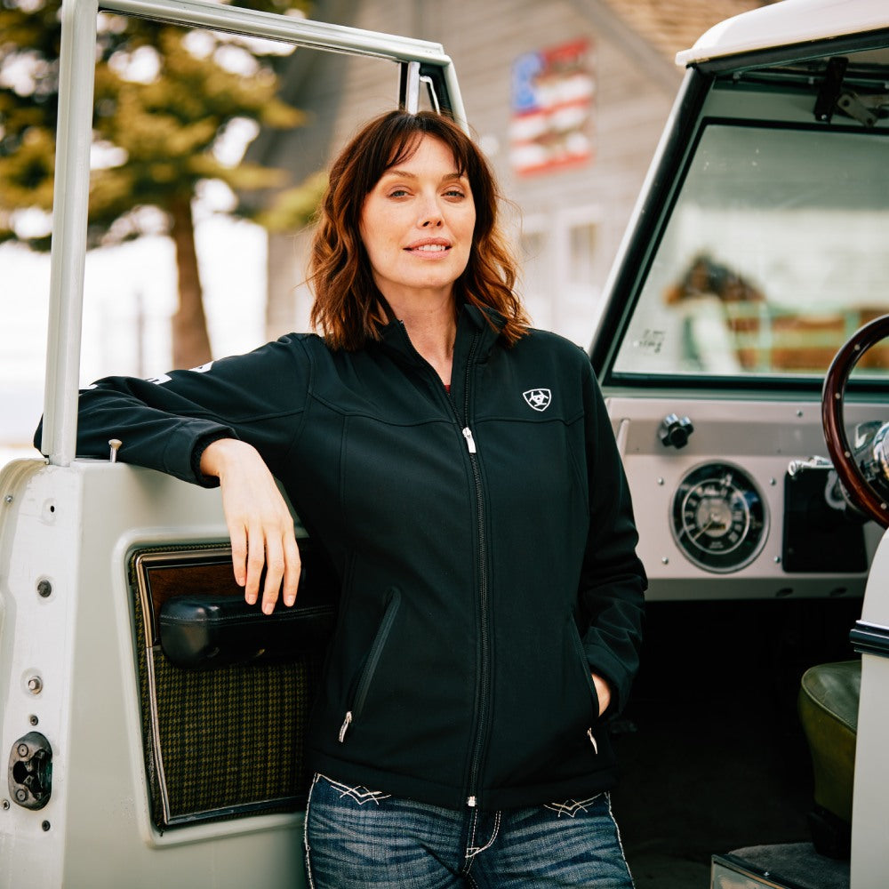 Ariat Womens Team Softshell Full-Zip Black Jacket - 10019206