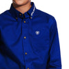 Ariat Boys Team Logo Ultramarine Blue Twill Classic Fit Shirt