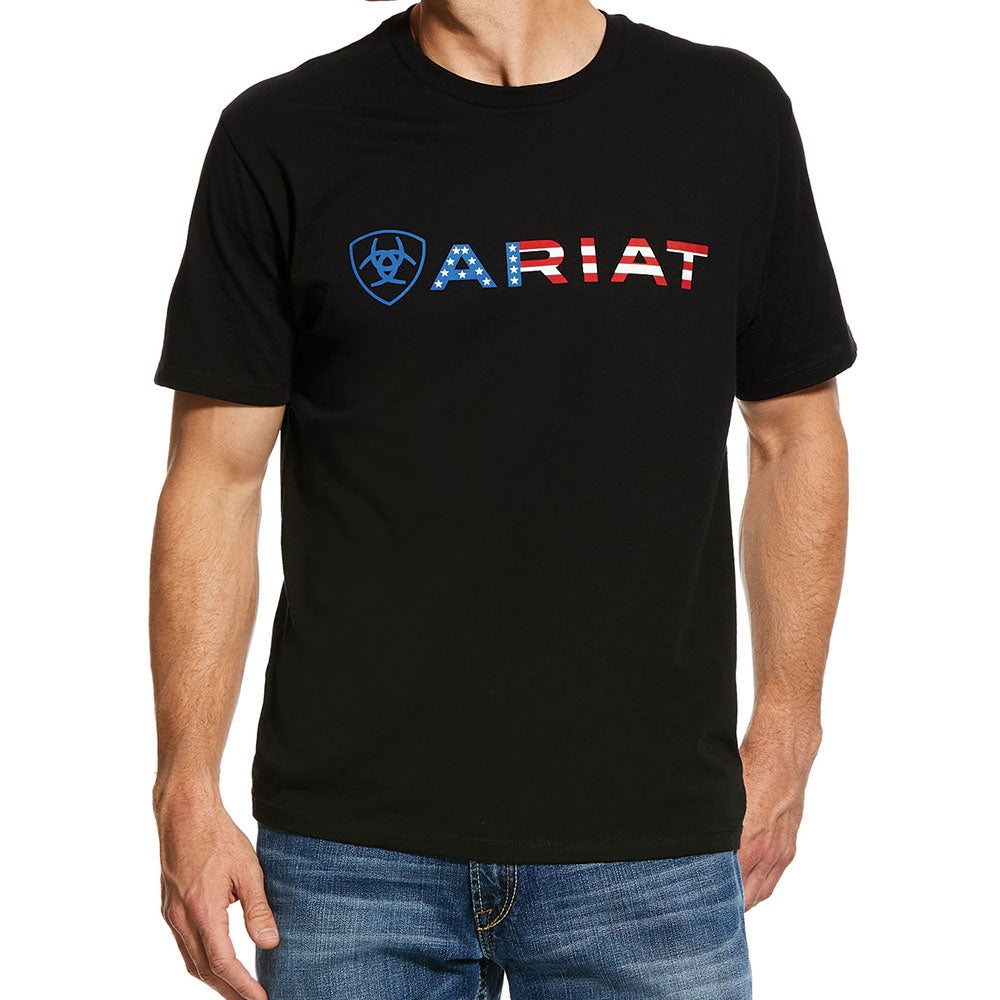 Ariat Mens Black American Flag T-Shirt