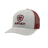 Ariat Mens Grey and Burgundy Logo Cap