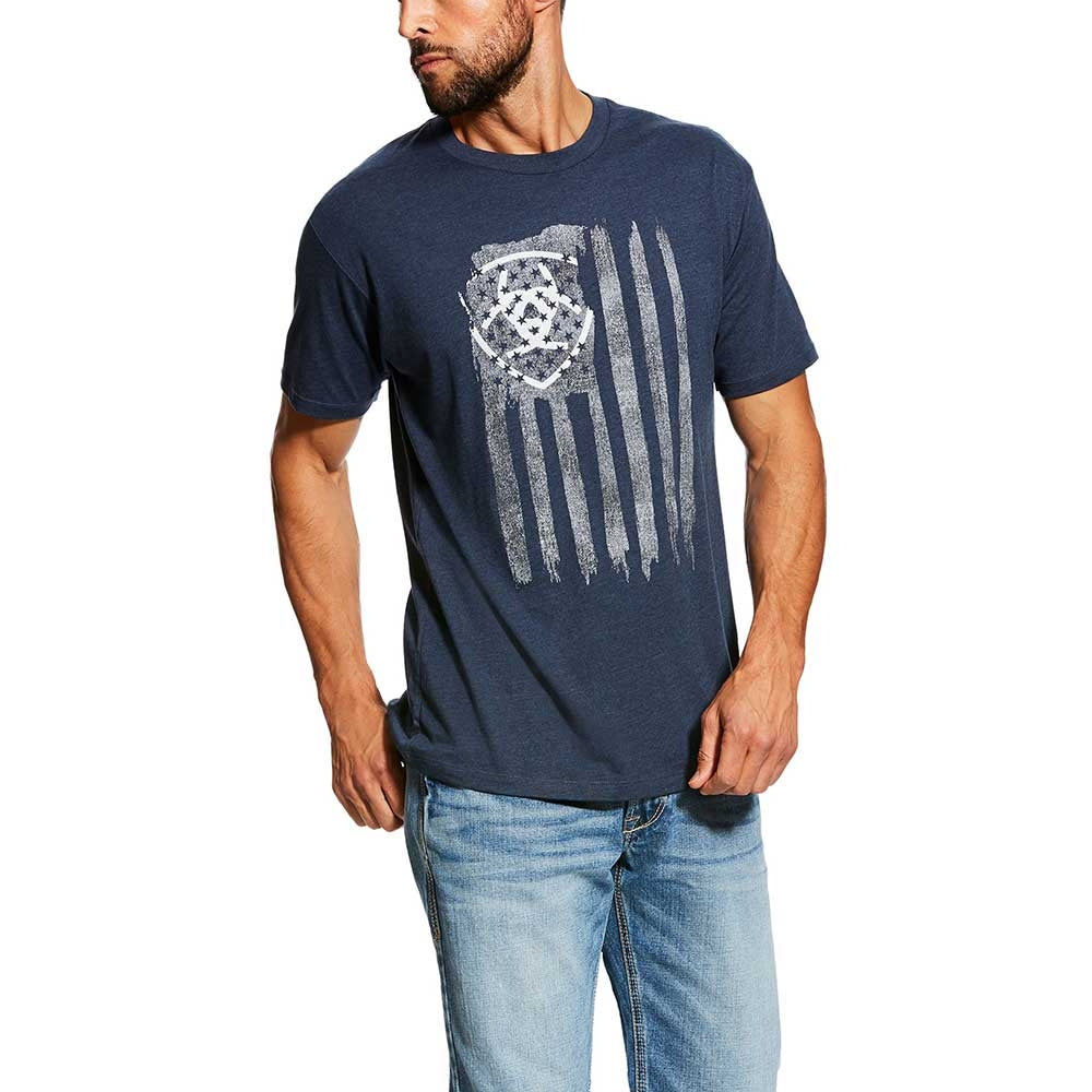 Ariat Mens Navy Flag Print T-Shirt 