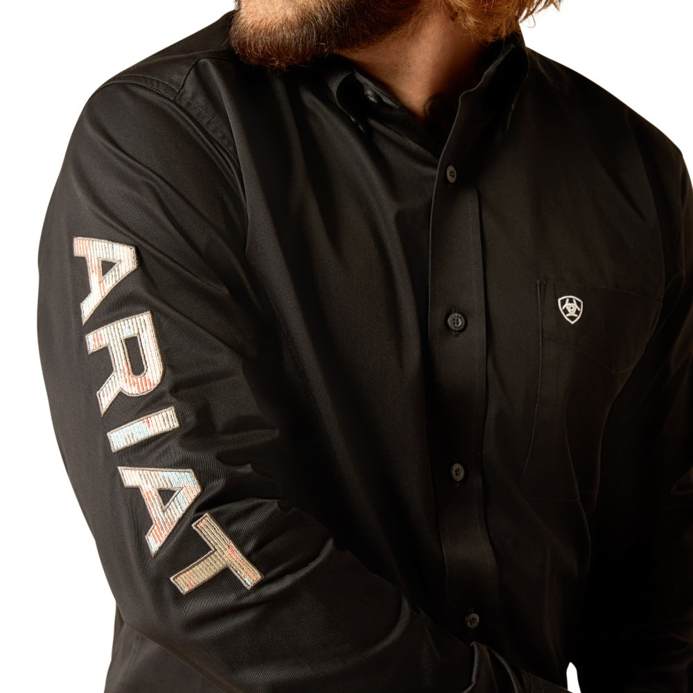 Ariat Mens Team Logo Twill Black Shirt 
