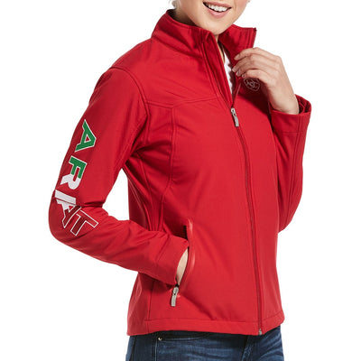 Ariat Womens New Team Mexico Red Softshell Jacket 