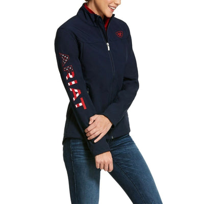 Ariat Womens New Team Navy USA Softshell Jacket