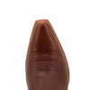 Close-up of a brown leather boot sole on a white background