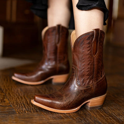 Black Star Womens Murphy Western Boots Chestnut 