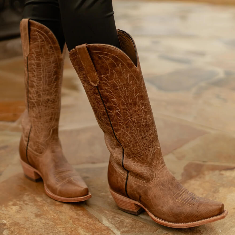 Black Star Womens Victoria Western Boots Caramel - WBSN034