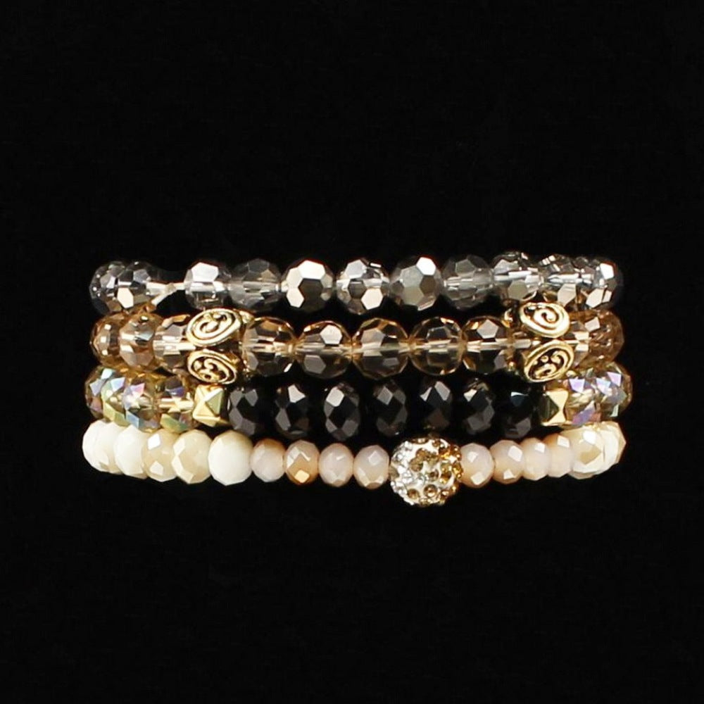 Blazin Roxx Womens Multi-Strand Crystal Bead Stretch Bracelet