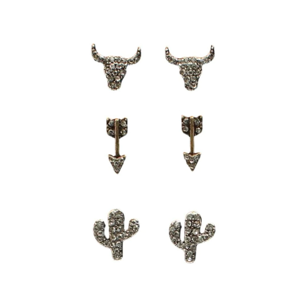 Blazin Roxx Womens 3 Piece Arrow & Cactus Earring Set - 30959