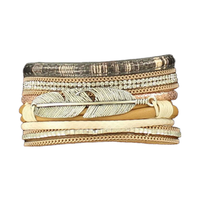 Blazin Roxx Womens Accent Silver Feather Bracelet - 29064