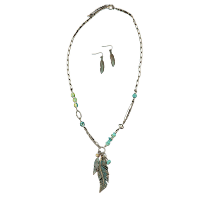 Blazin Roxx Womens Bead & Feather Jewelry Set - 30850