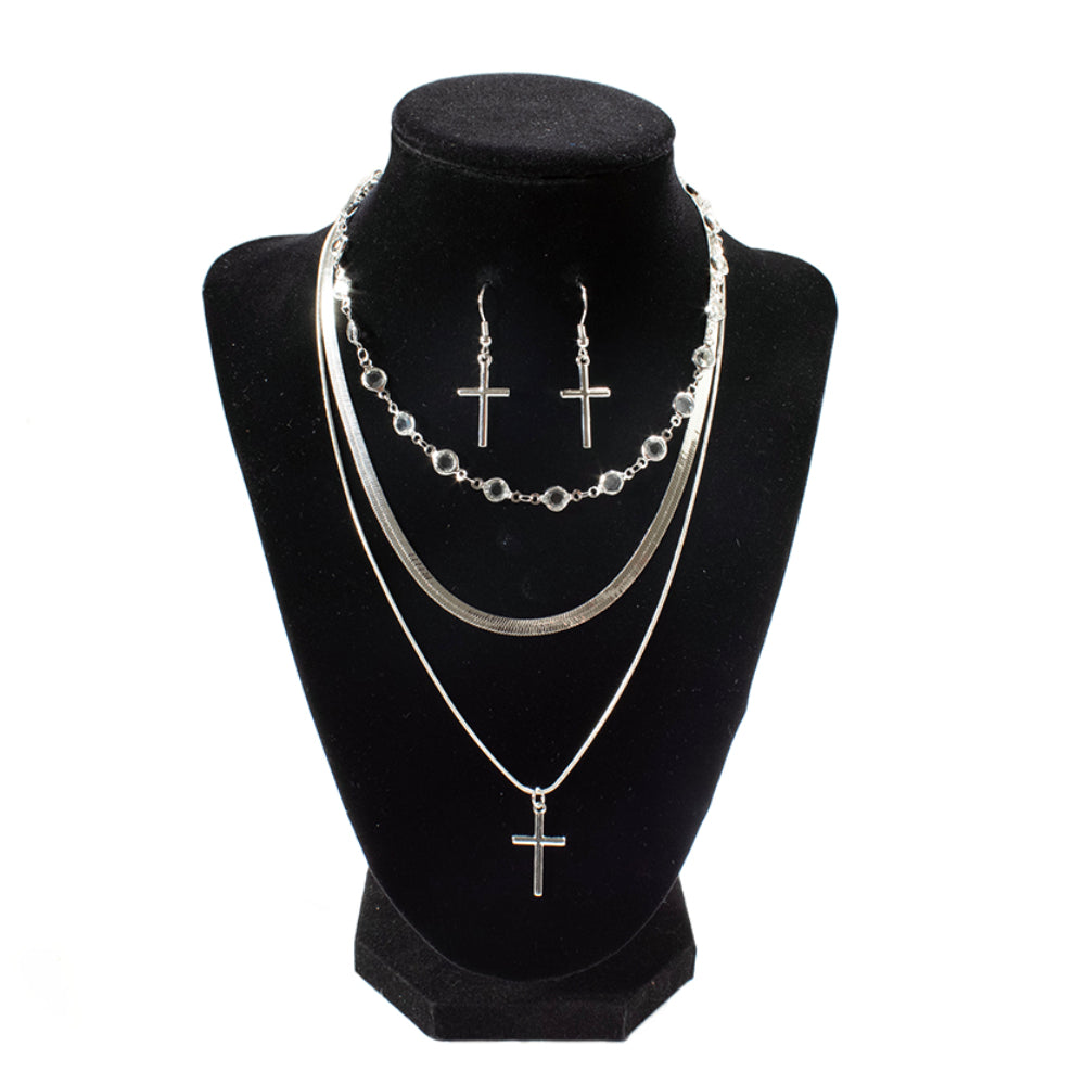 Blazin Roxx Womens Chain Cross Jewelry Set