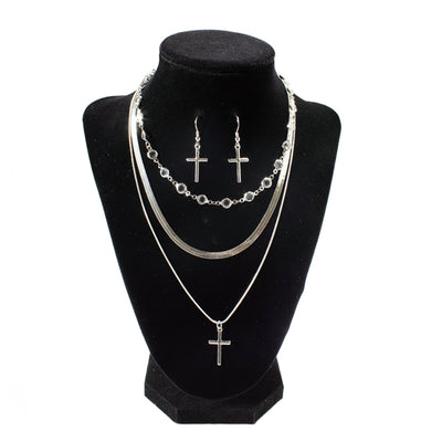Blazin Roxx Womens Chain Cross Jewelry Set - 301000836