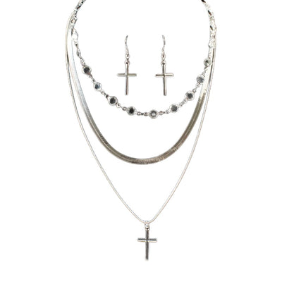 Blazin Roxx Womens Chain Cross Jewelry Set - 301000836