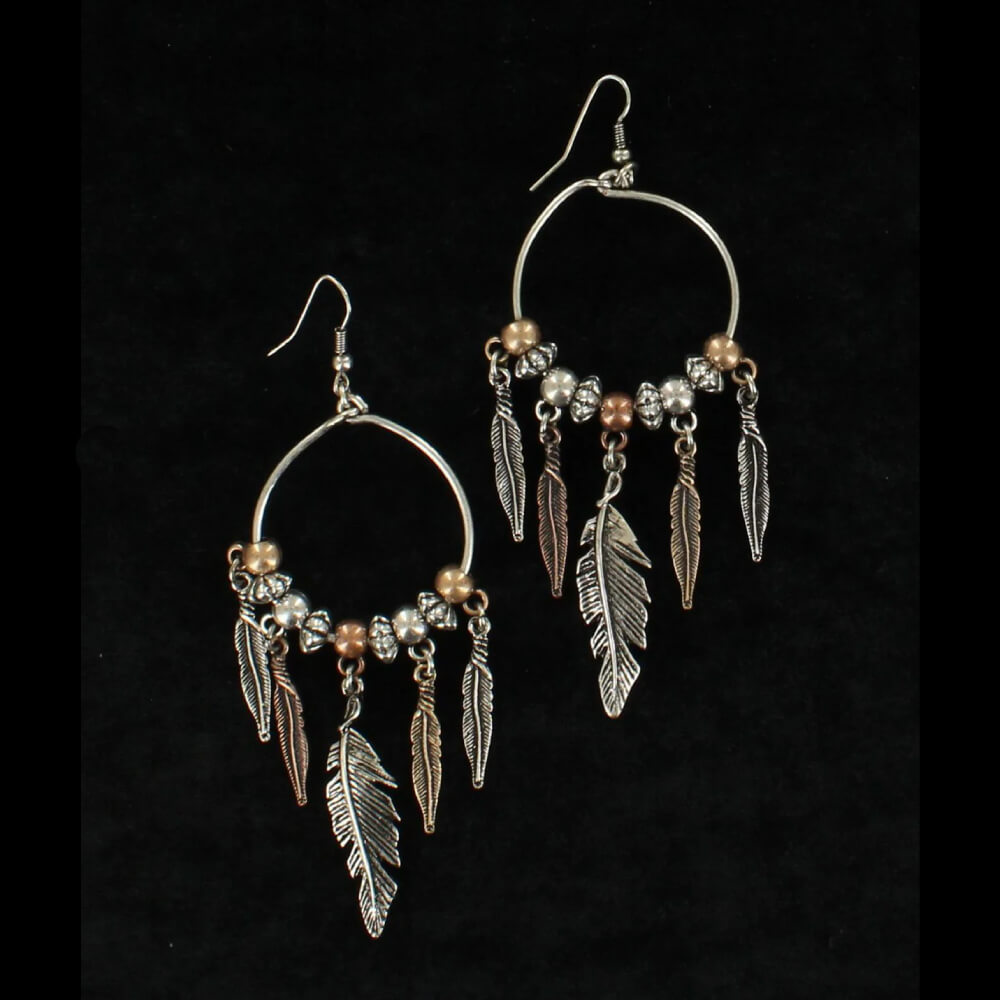 Blazin Roxx Womens Feather Hook Earrings - 30754