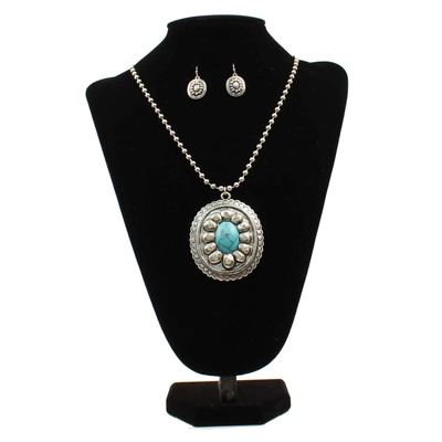 Blazin Roxx Womens Oval Necklace & Earring Set - 29133