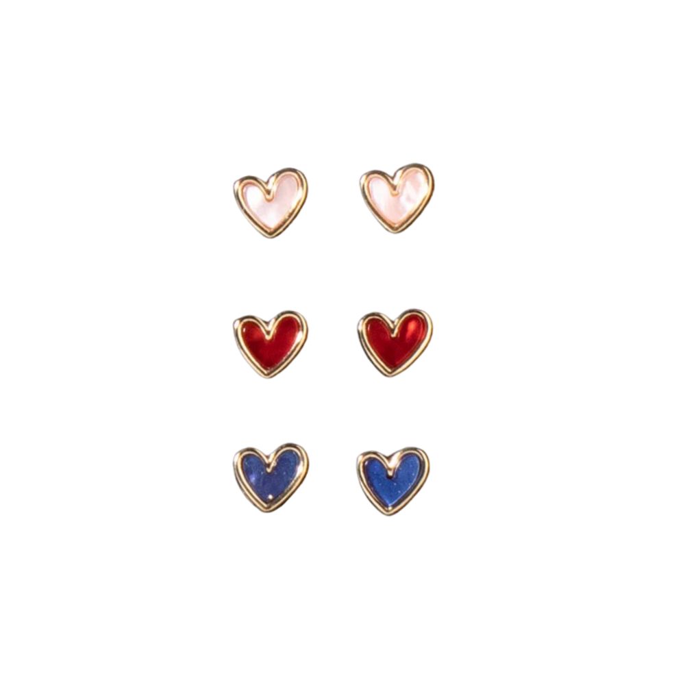 Blazin Roxx Womens Set of 3 Heart Western Earrings - 3054797