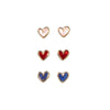 Blazin Roxx Womens Set of 3 Heart Western Earrings - 3054797