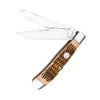 Boker Treebrand Trapper Amber Jigged Bone Knife Brown - 110890