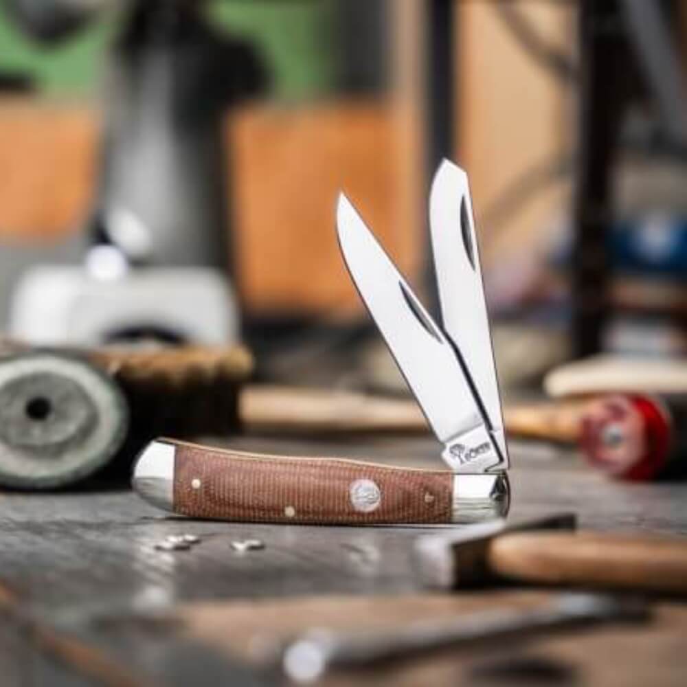 Boker Treebrand Trapper Canvas Micarta Knife Brown - 110889