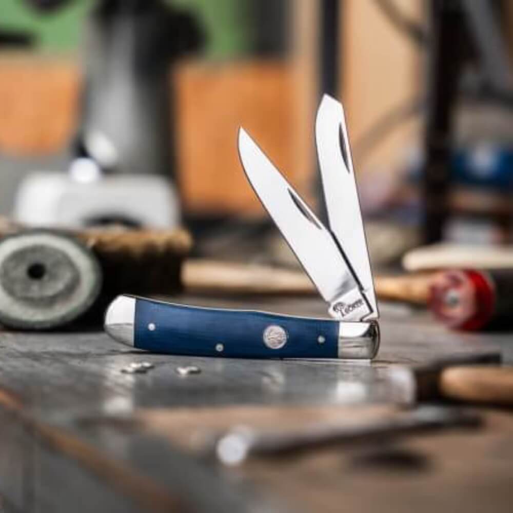 Boker Treebrand Trapper Canvas Micarta Knife Denim - 110887