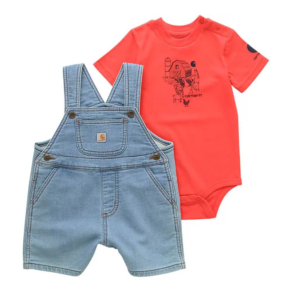 Carhartt Boys 2-Piece Bodysuit & Denim Shortall Set