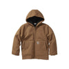 Carhartt Boys Canvas Insulated Hooded Brown Active Jacket - CP8545-D15