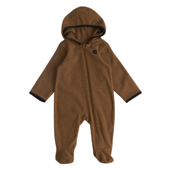 Carhartt Infant/Toddler Boys Ribbed Long Sleeve Footed Coverall Brown