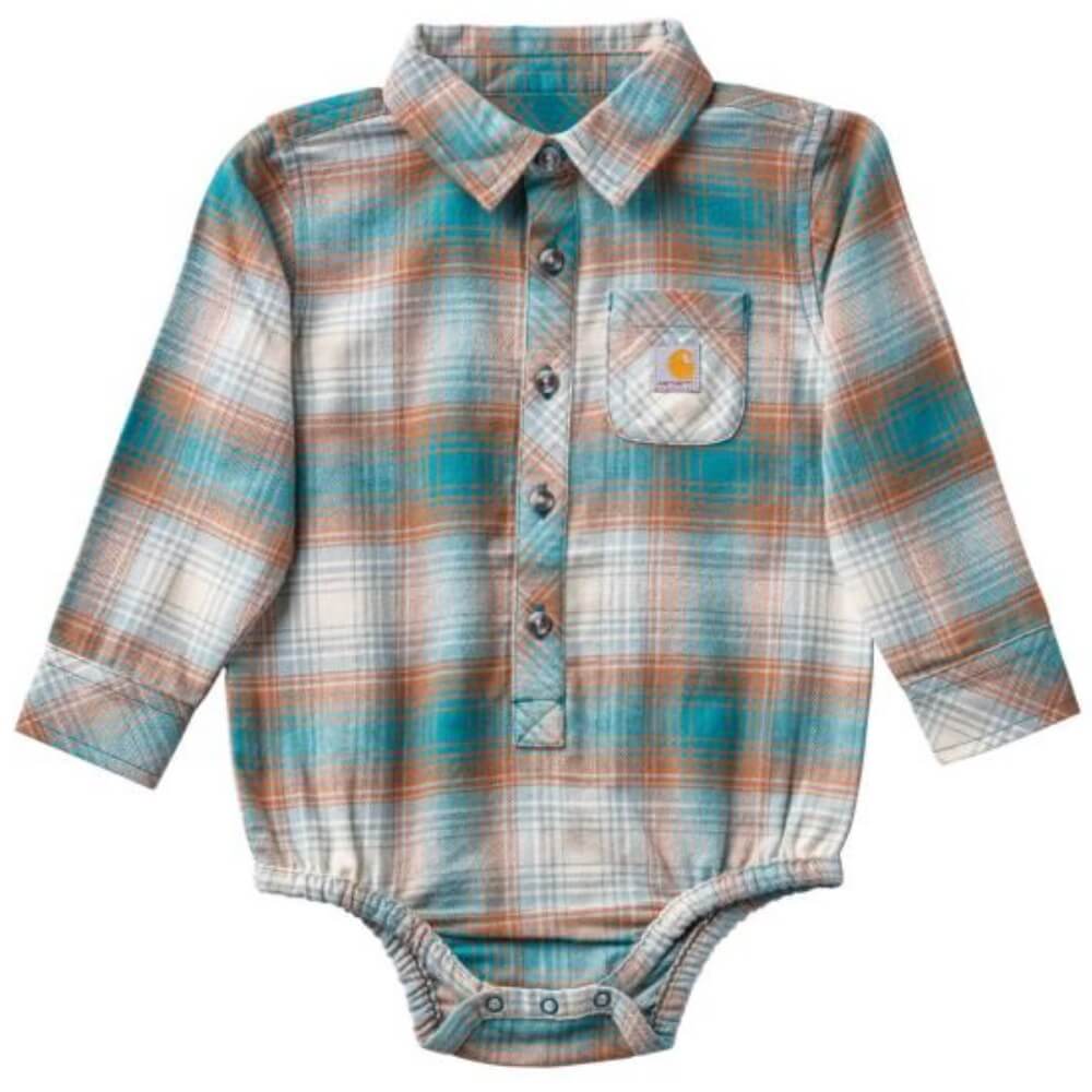 Carhartt Boys Flannel Onesie Hydro - CE8217-HV2