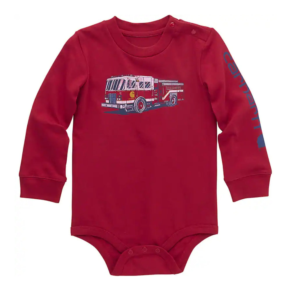 Carhartt Boys Long Sleeve Fire Truck Bodysuit