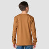 Carhartt Boys Long Sleeve Pocket Logo T-Shirt Brown (Sizes: S-XL) - CA6884-D15