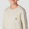 Carhartt Boys Long Sleeve Western Pocket T-Shirt Turtledove - CA6888-CA35