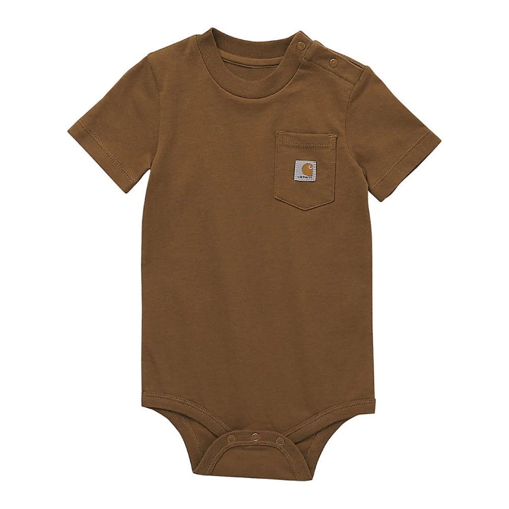 Carhartt Boys Pocket Brown Bodysuit