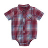 Carhartt Infant Boys Short Sleeve Plaid Woven Onesie Cardinal - CE8213-RE1