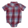 Carhartt Infant Boys Short Sleeve Plaid Woven Onesie Cardinal - CE8213-RE1