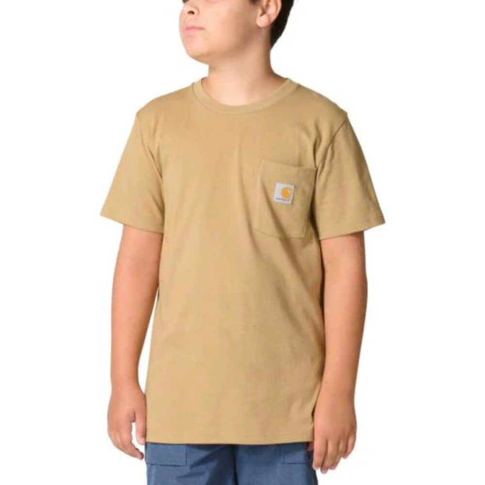 Carhartt Boys Short Sleeve Pocket T-Shirt Khaki (Sizes: 4 - 7) - CA6788-CT06