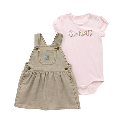 Carhartt Girls 2-Piece Bodysuit & Chambray Jumper Set