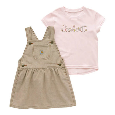 Carhartt Girls 2-Piece T-shirt & Chambray Jumper Set