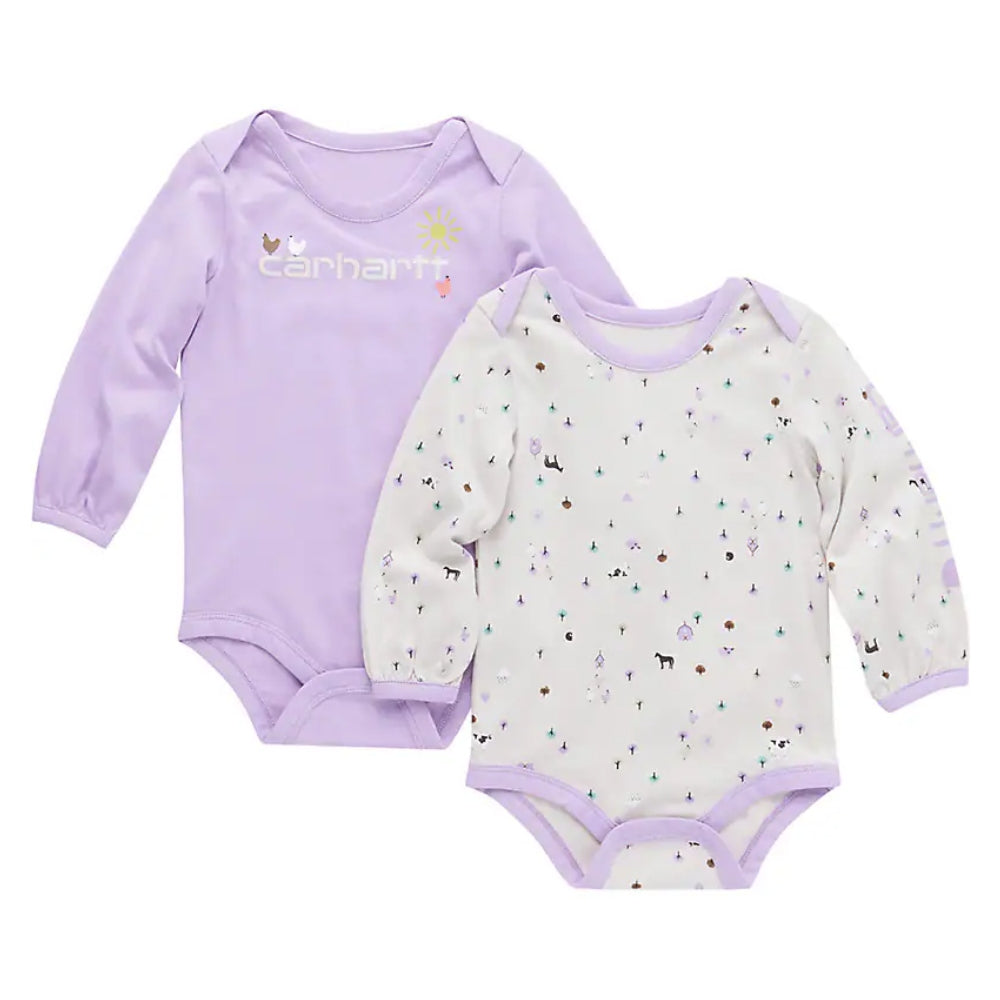 Carhartt Girls Farm Print 2 pc Bodysuit Set