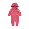 Carhartt Infant Girls Fleece Zip Front Fleece Hooded Coverall Pink Lemonade - CM9774-P391