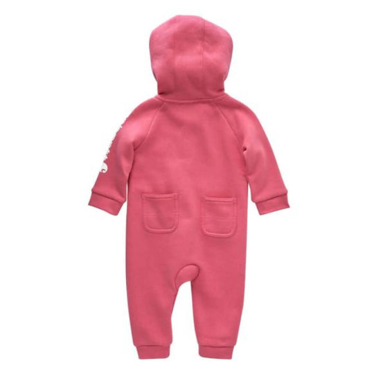 Carhartt Girls Fleece Zip Front Hooded Coverall | Pink