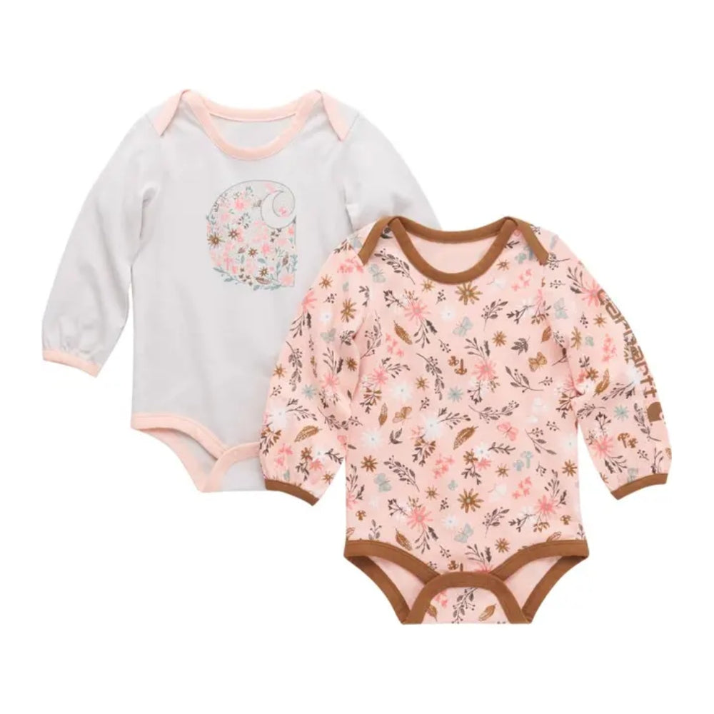 Carhartt Girls Floral Print 2 pc Bodysuit Set 