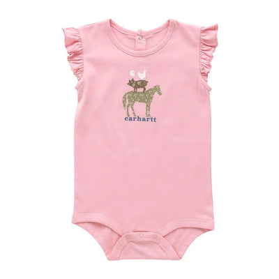 Carhartt Girls Ruffle Sleeve Animal Stack Onesie