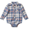 Carhartt Infant Boys Long Sleeve Flannel Onesie China Blue - CE8216-EC2