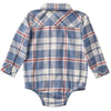 Carhartt Infant Boys Long Sleeve Flannel Onesie China Blue - CE8216-EC2