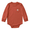 Carhartt Infant Boys Long Sleeve Pocket Onesie Homestead Red - CA5026-RG0