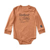 Carhartt Infant Boys Long-Sleeve Tractor Onesie Brown Heather - CA6858-D15H