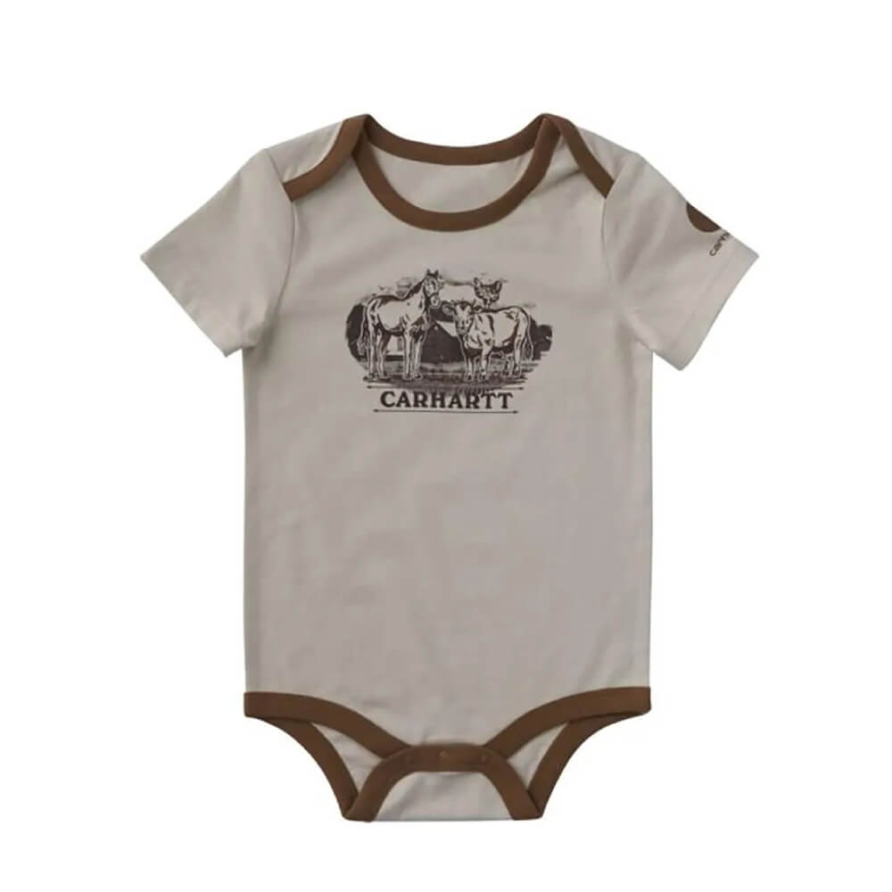 Carhartt Infant Boys Short Sleeve Farm Onesie Sand - CA6824-CT57